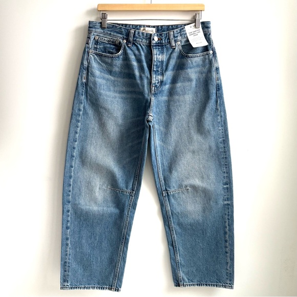 Madewell The Darted Barrel-Leg Jean in Dobbins Wash Rigid Size 28 - Picture 3 of 17